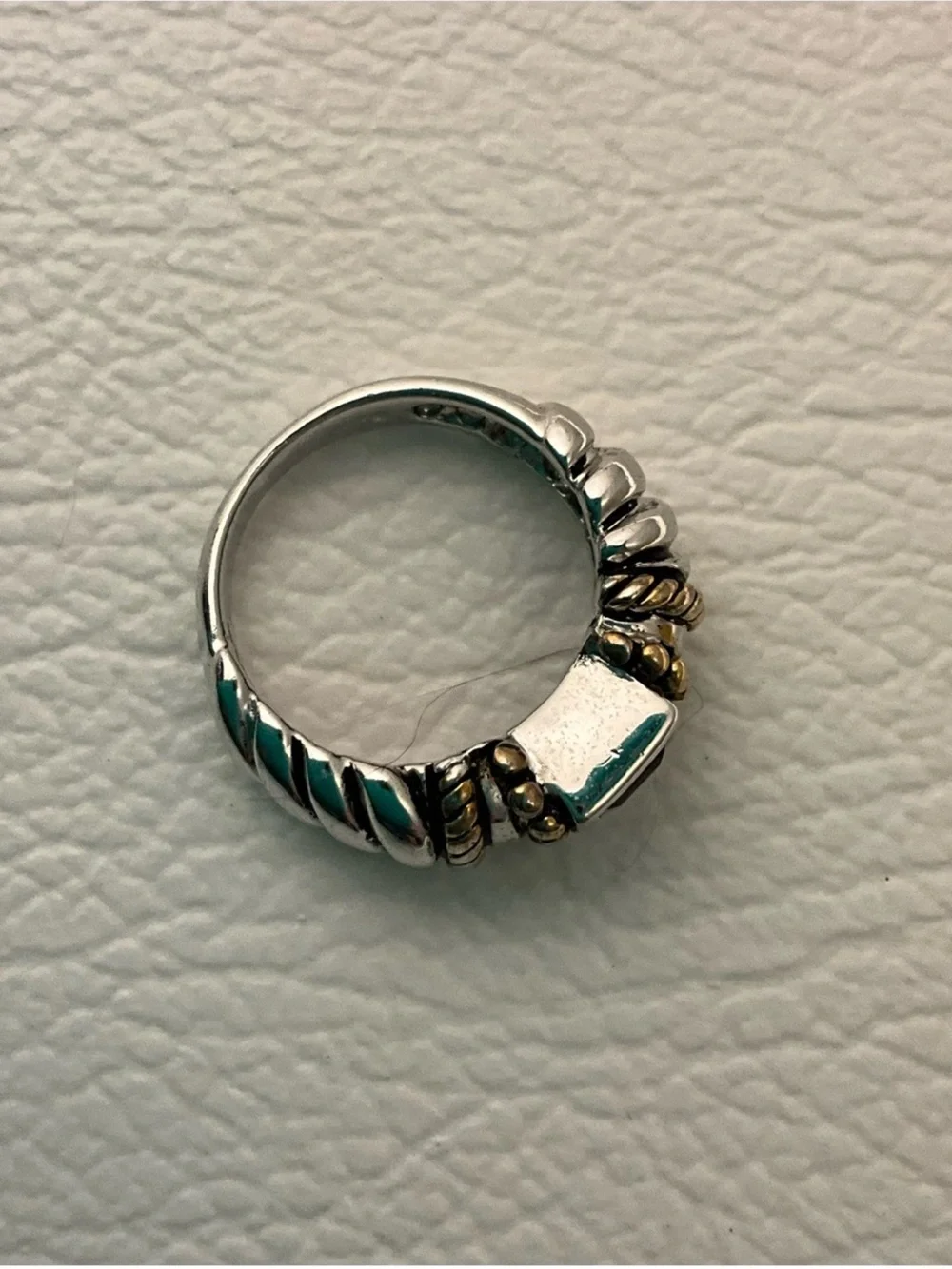 David Yerman, Sterling silver cable gemstone ring size 5.5
